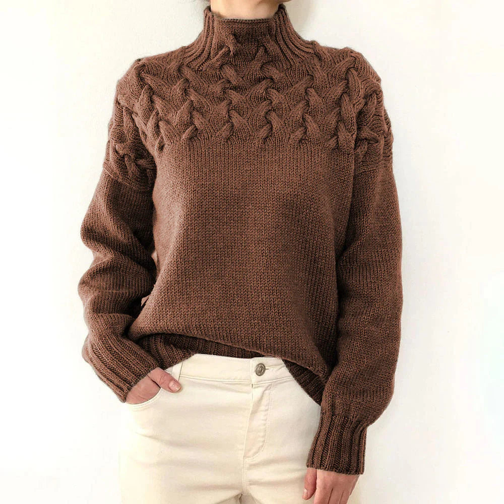 Elowen – Textured High-Neck Autumn Knit