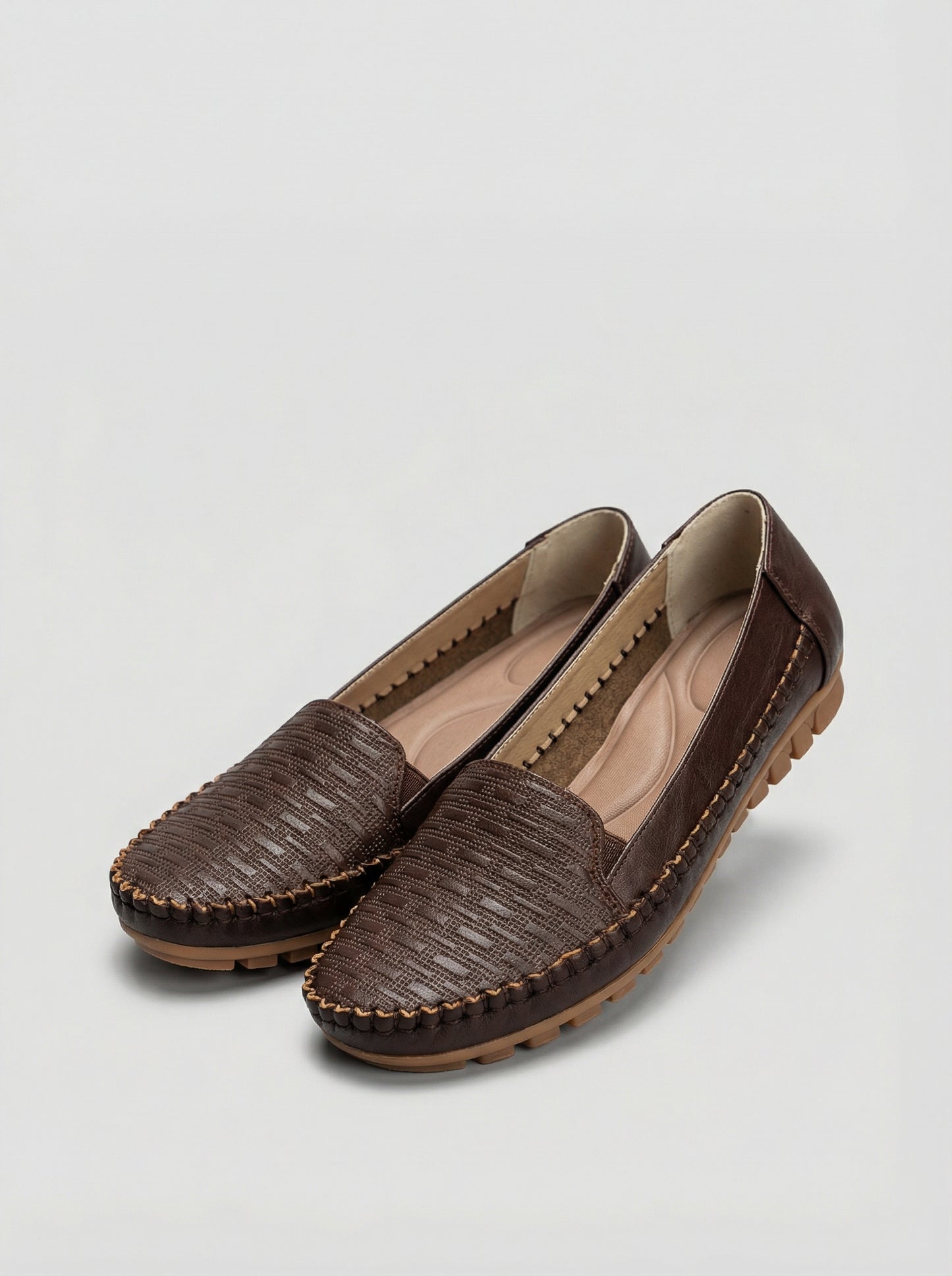 Women’s Coffee Brown Comfortable Slip On Loafers