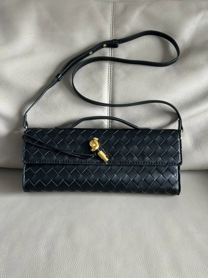 Women’s Woven Leather Crossbody Clutch