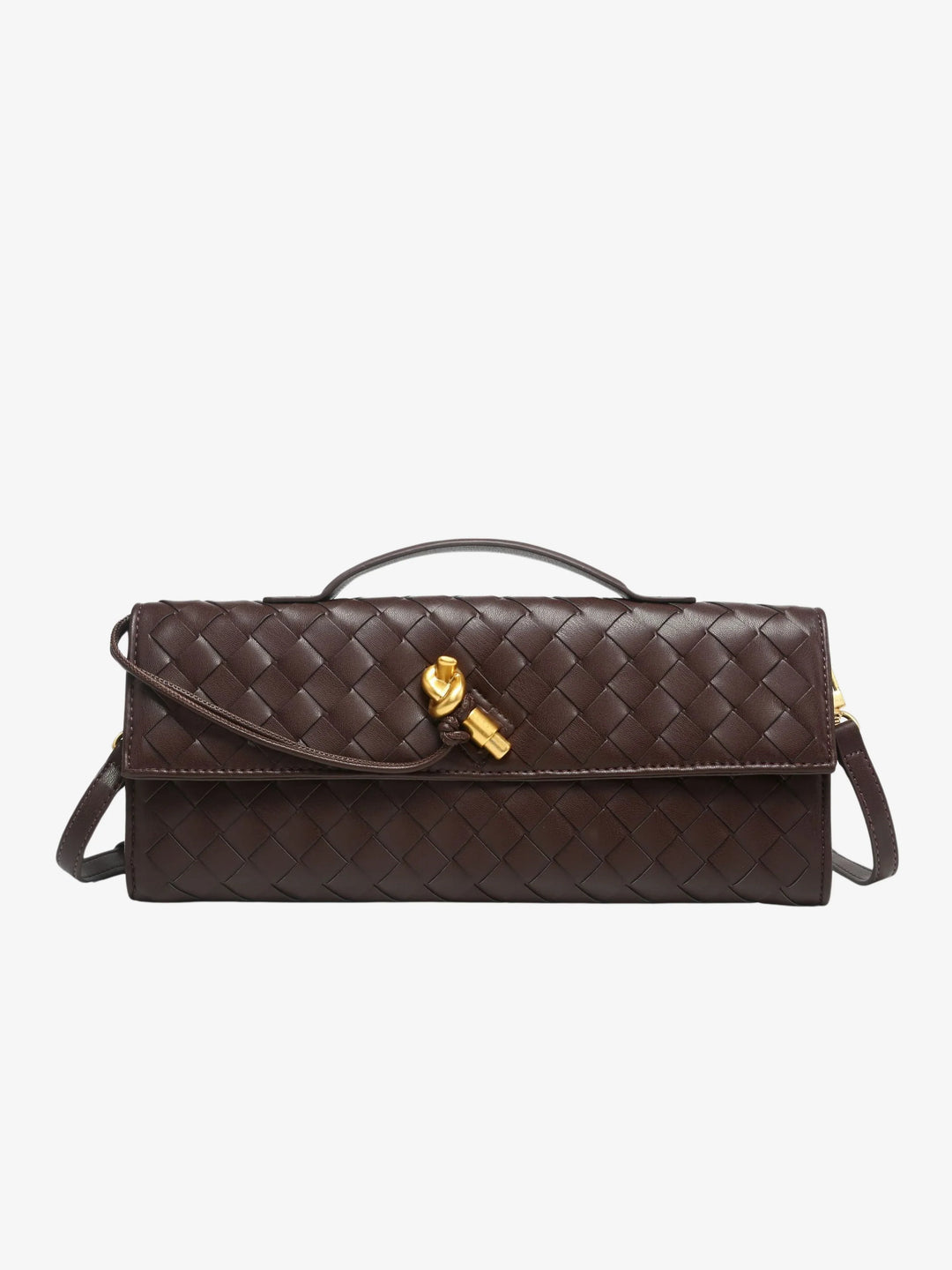 Women’s Woven Leather Crossbody Clutch