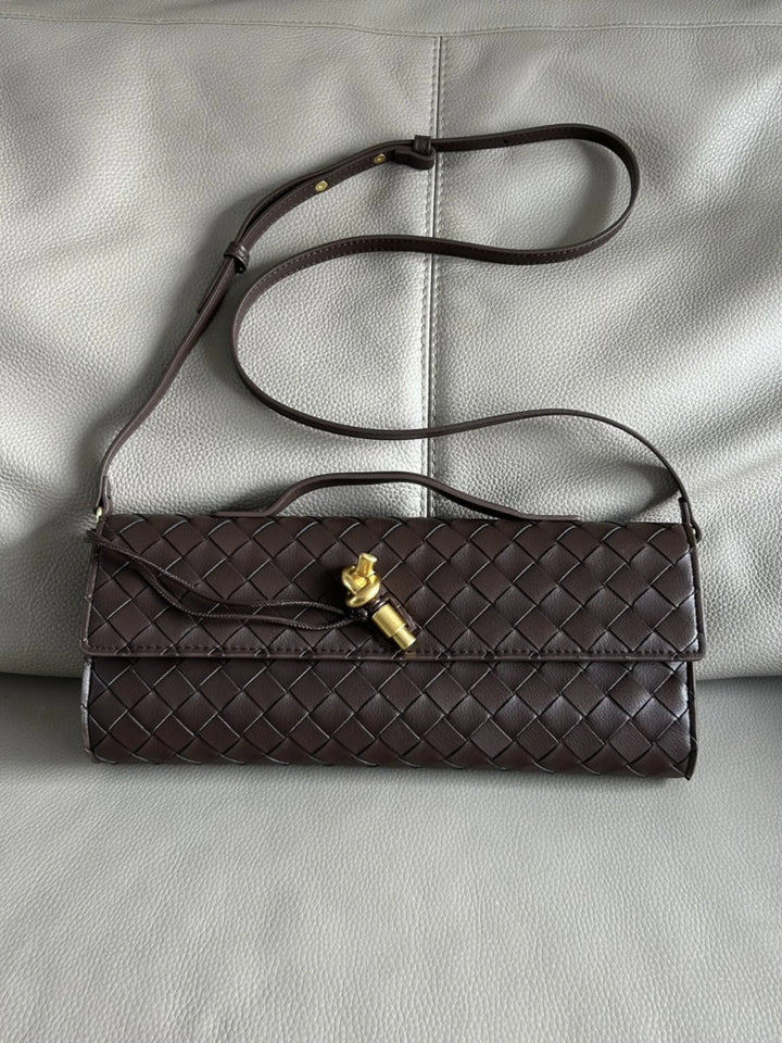 Women’s Woven Leather Crossbody Clutch