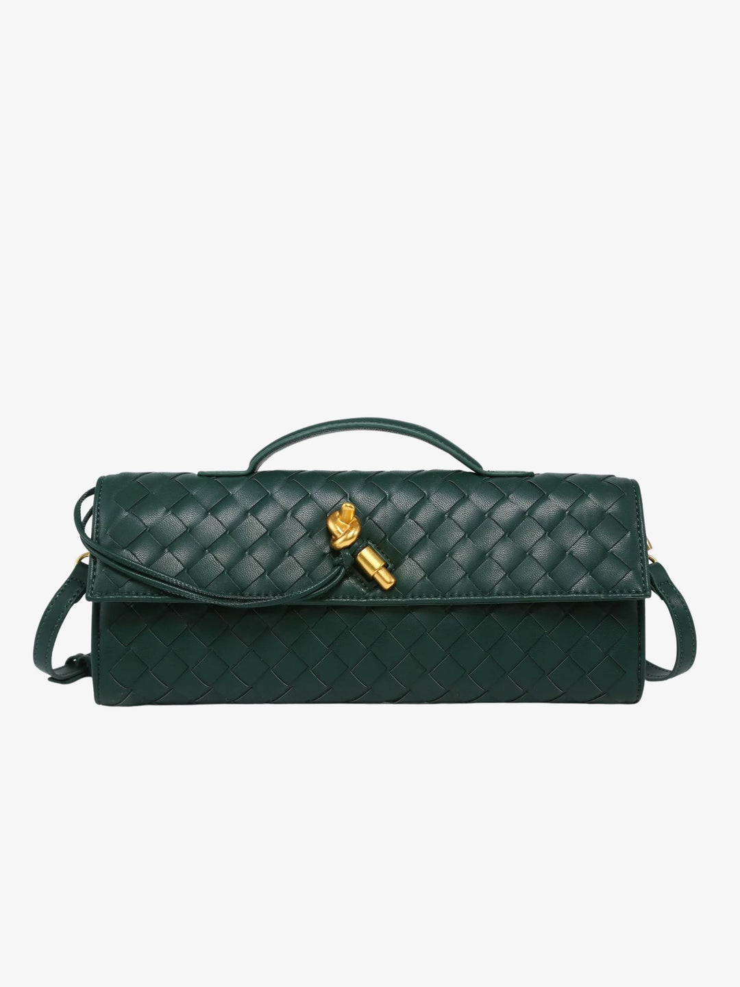 Women’s Woven Leather Crossbody Clutch