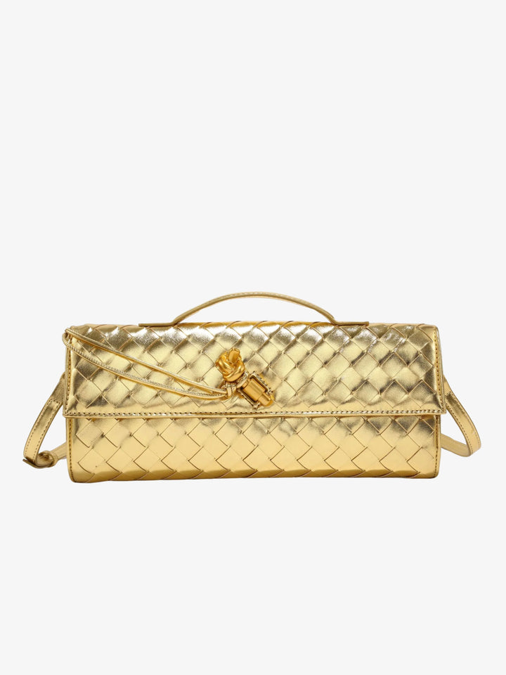 Women’s Woven Leather Crossbody Clutch
