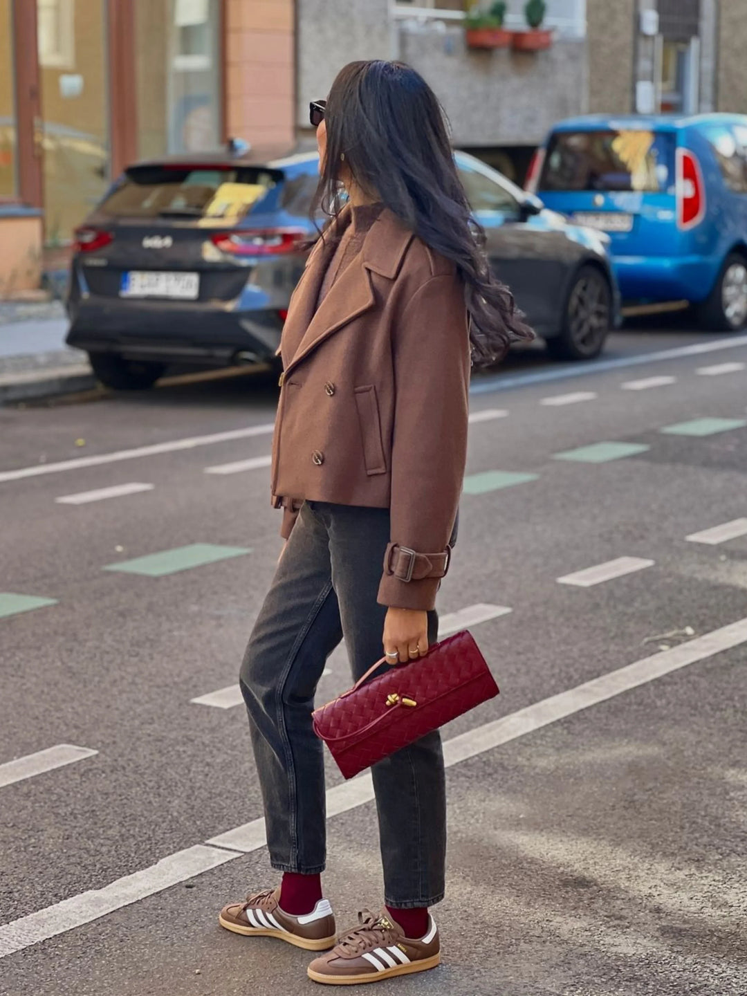 Women’s Woven Leather Crossbody Clutch