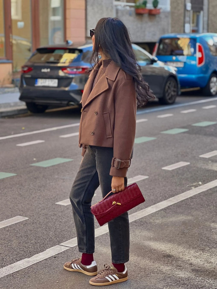 Women’s Woven Leather Crossbody Clutch