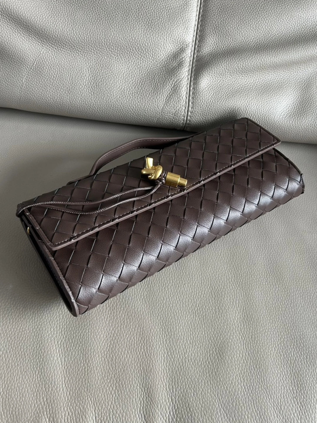 Women’s Woven Leather Crossbody Clutch