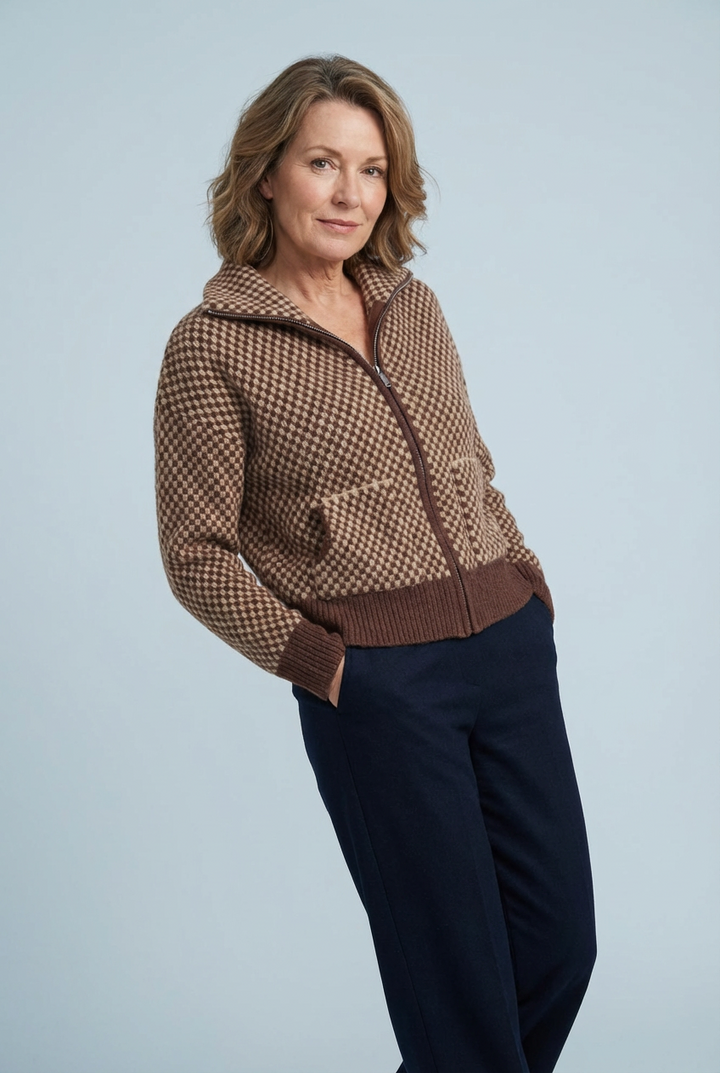 Andara - Zip Front Knit Cardigan