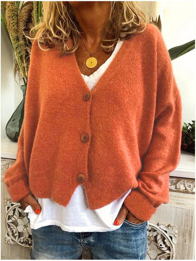 Relaxed Fit Button-Front Cardigan