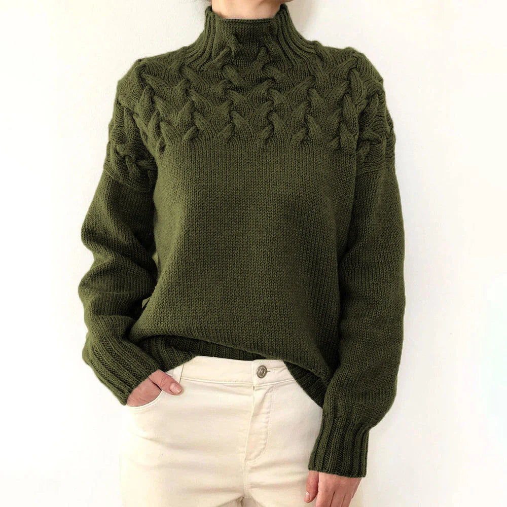 Elowen – Textured High-Neck Autumn Knit