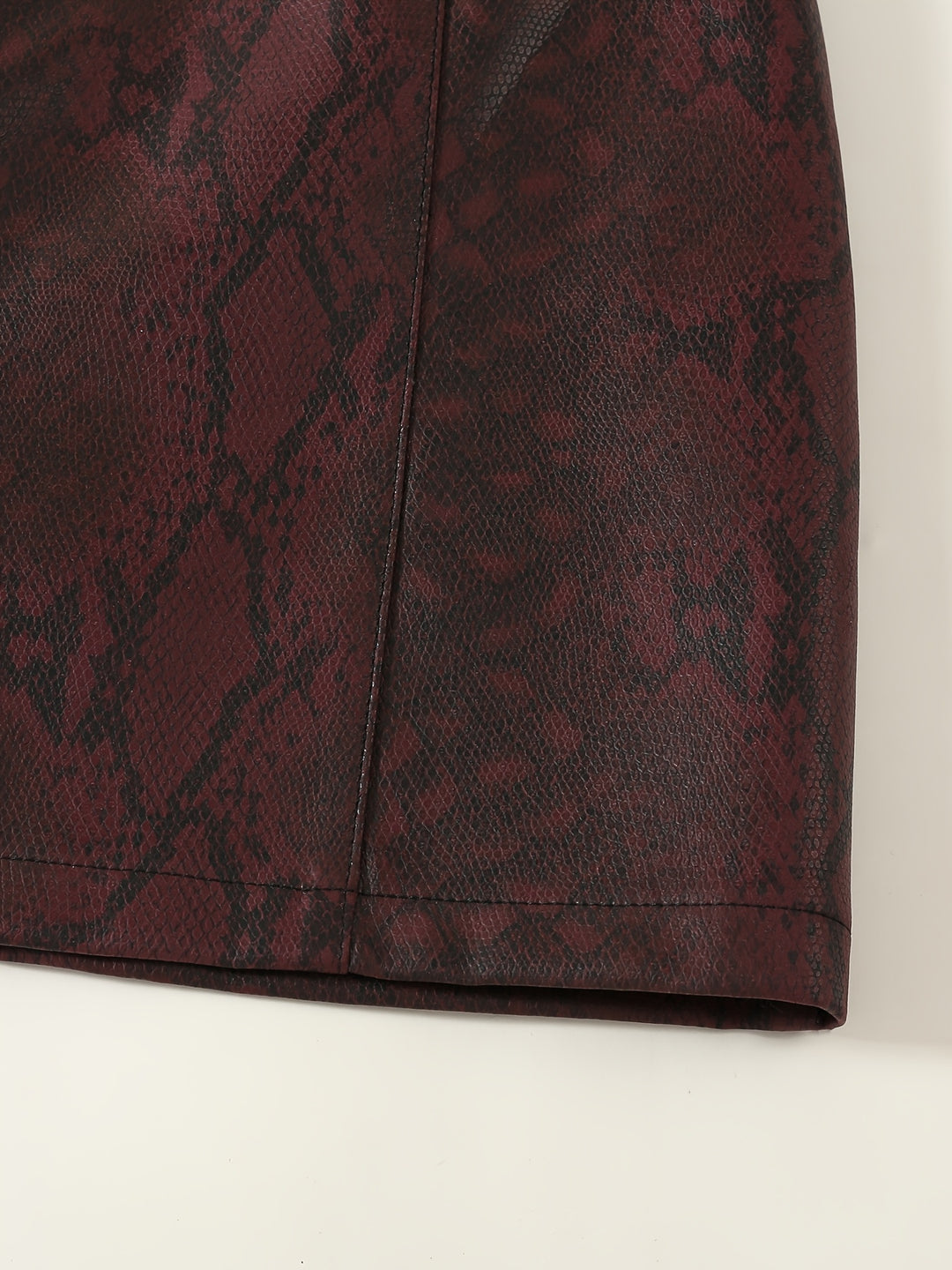 Arlena™ Snake-Pattern Leather Skirt