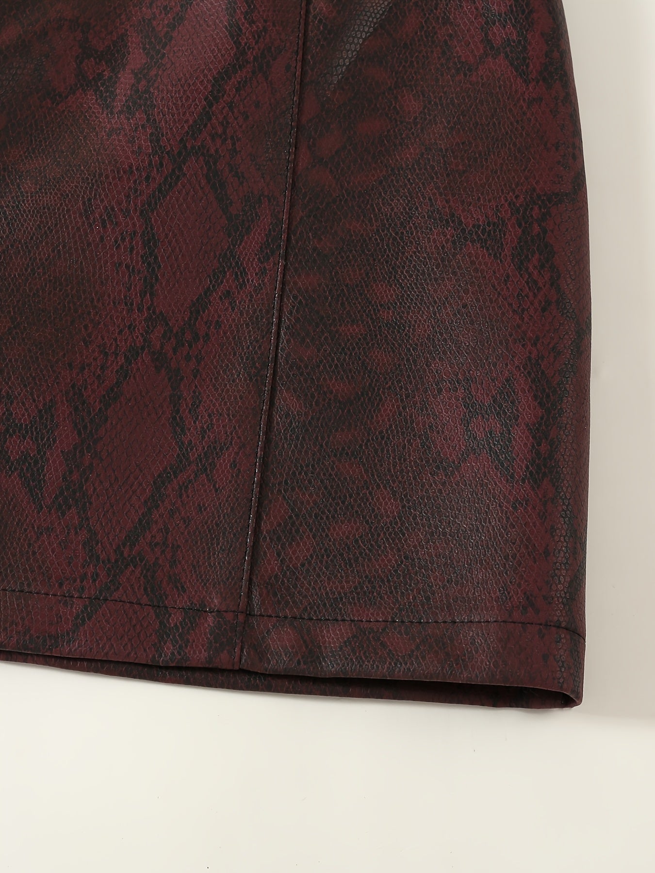 Arlena™ Snake-Pattern Leather Skirt