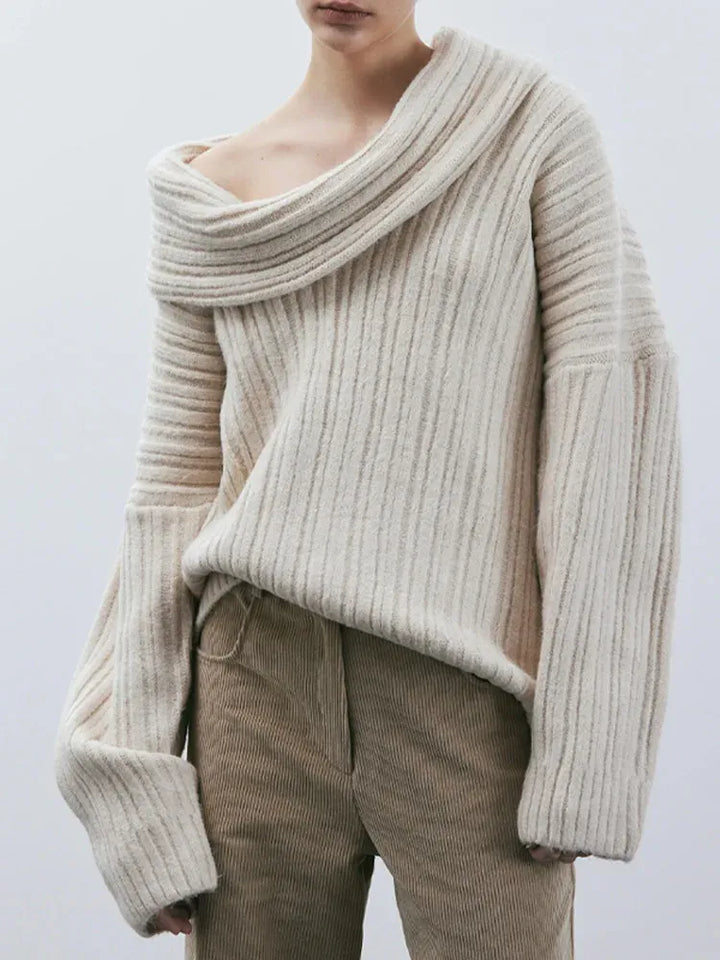 Off-Shoulder Ribbed Sweater