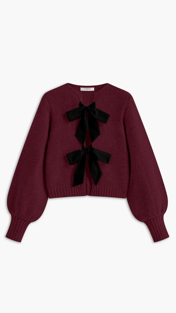 Bow-Tie Knit Cardigan
