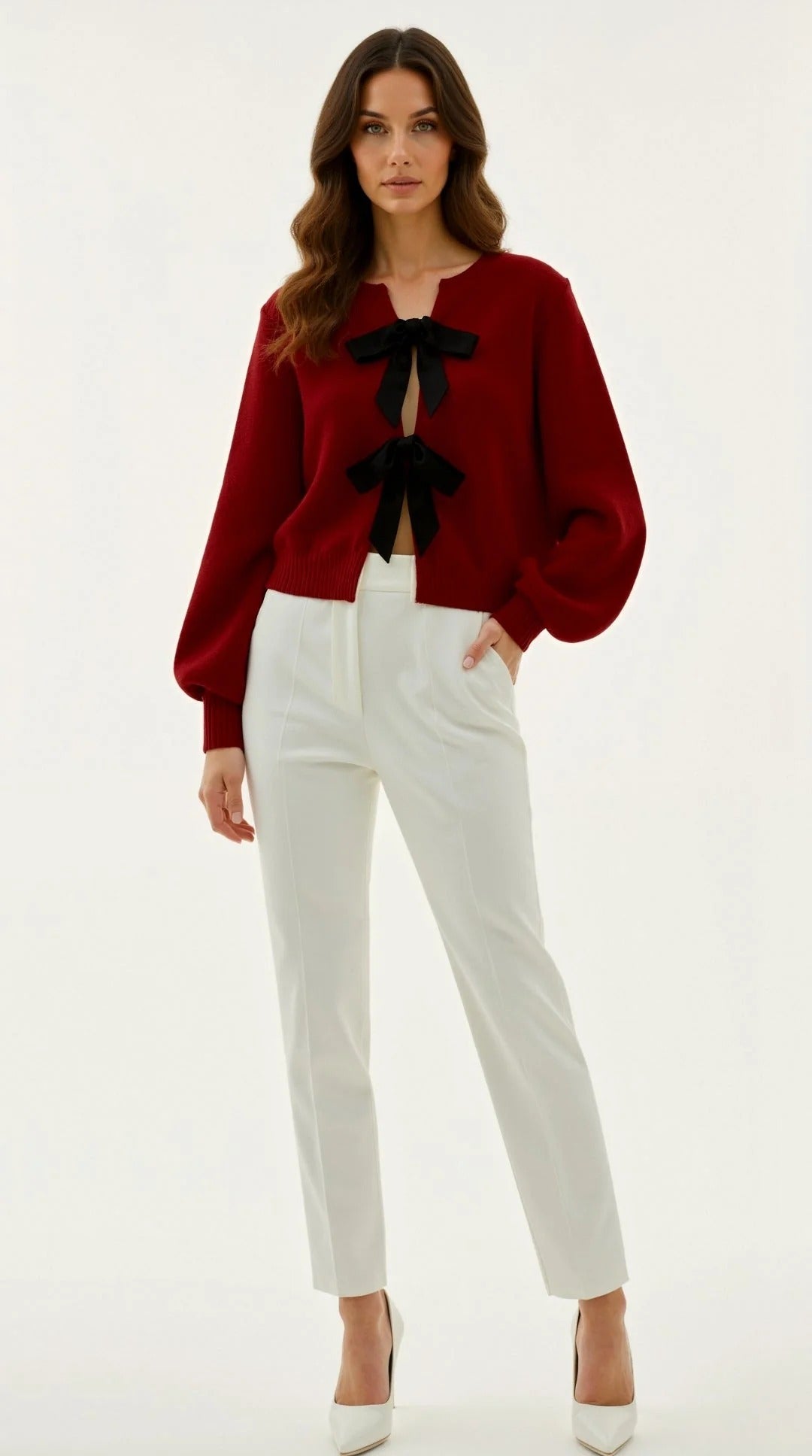 Bow-Tie Knit Cardigan