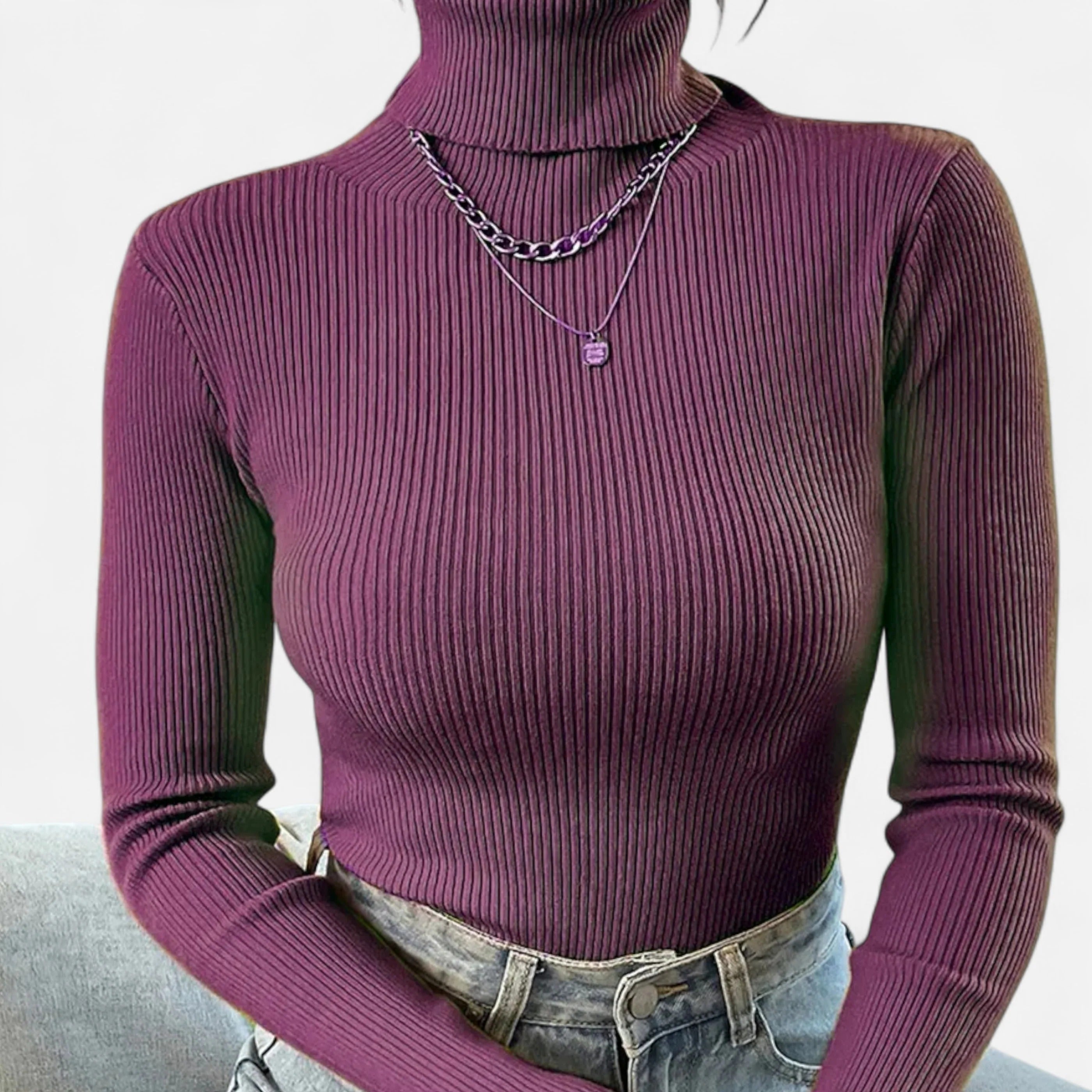 Ribbed Mock Neck Top