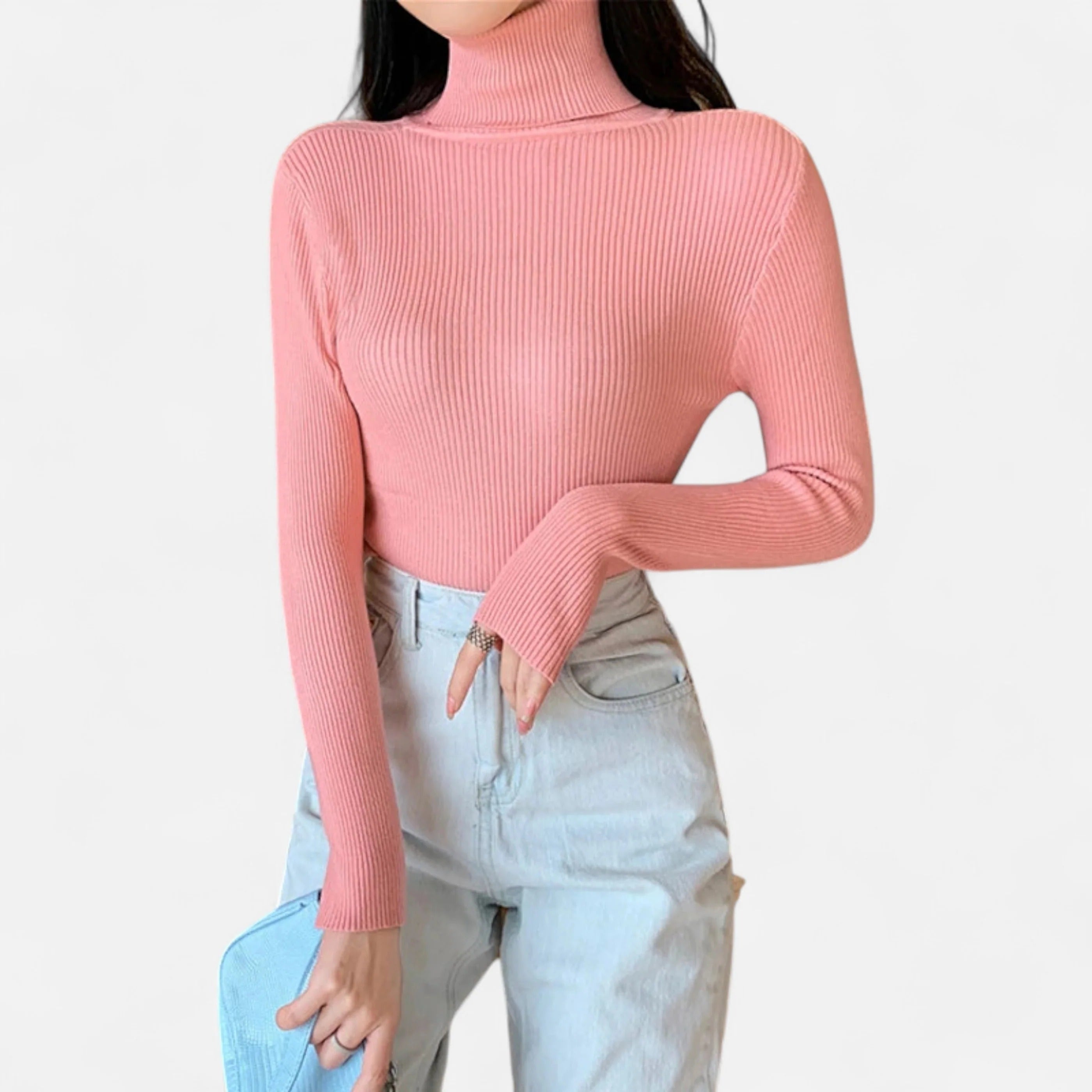 Ribbed Mock Neck Top