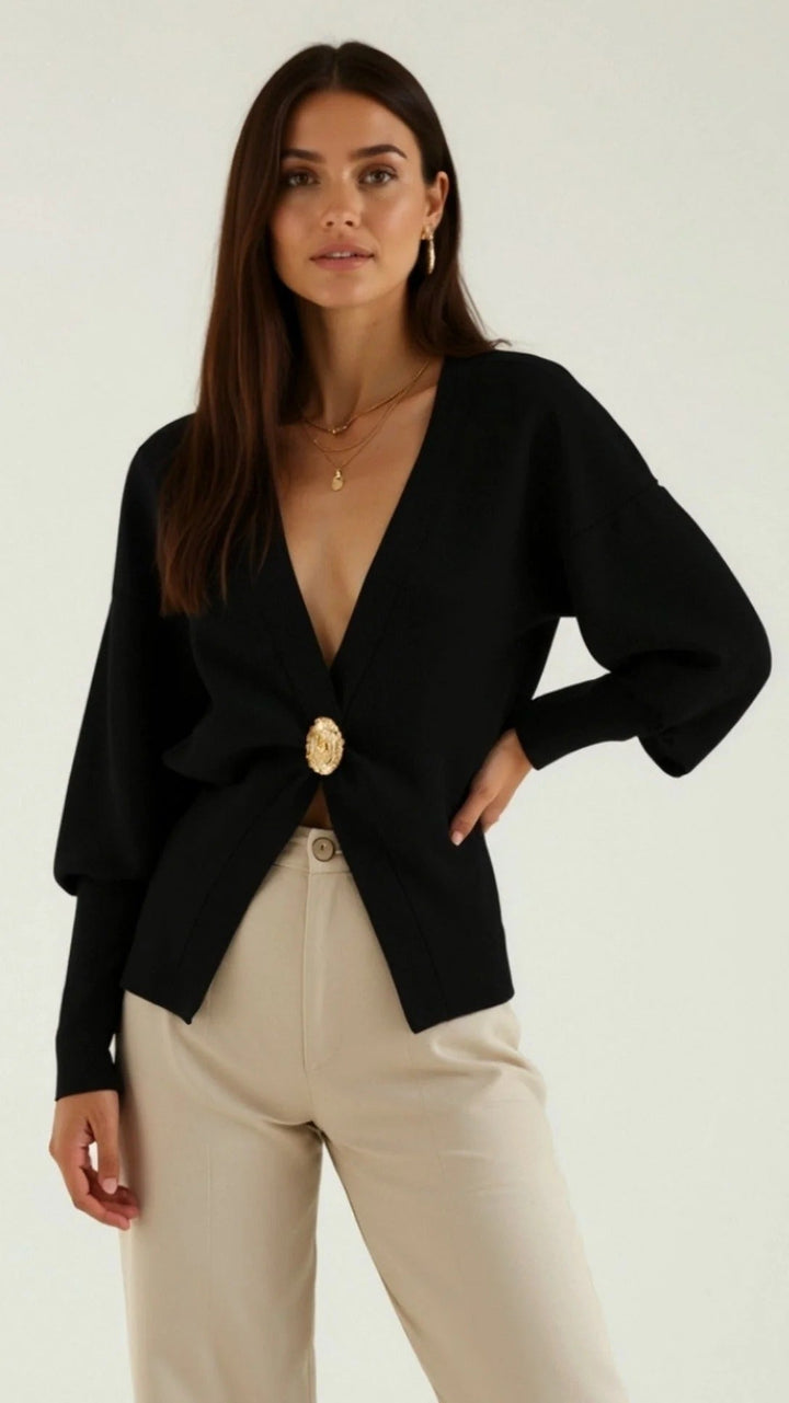 Deep V Statement Cardigan