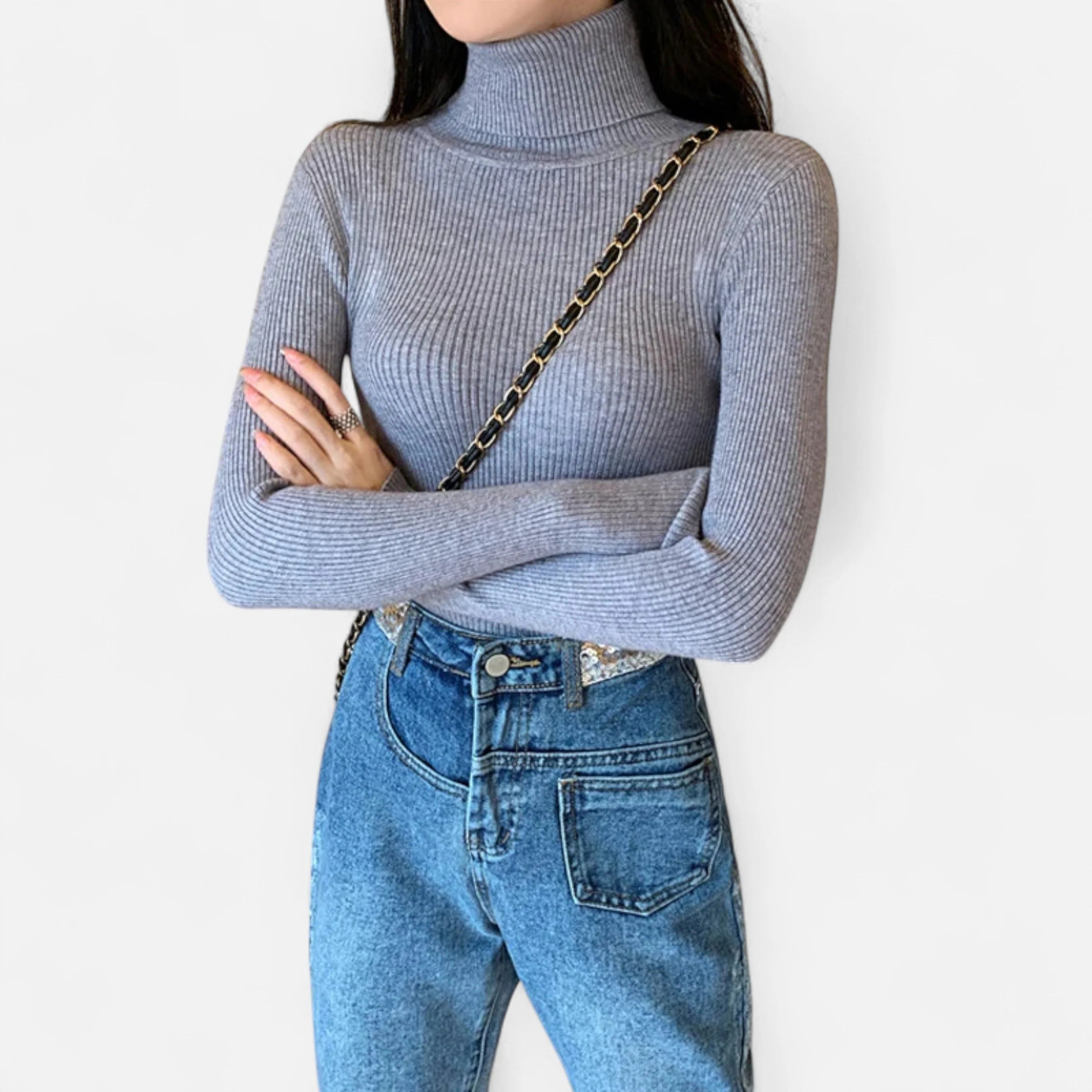Ribbed Mock Neck Top