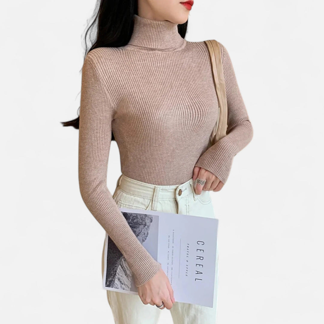 Ribbed Mock Neck Top