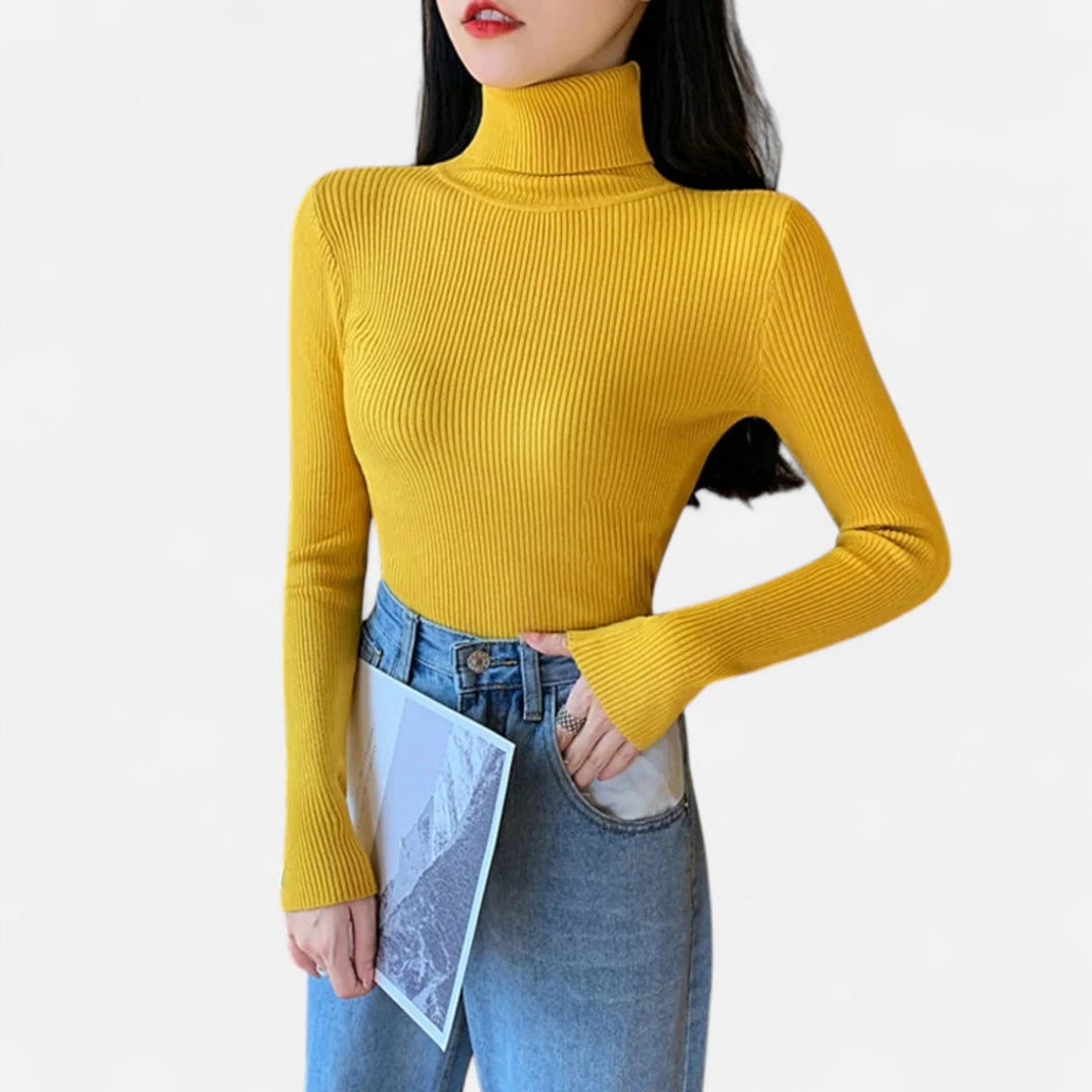 Ribbed Mock Neck Top