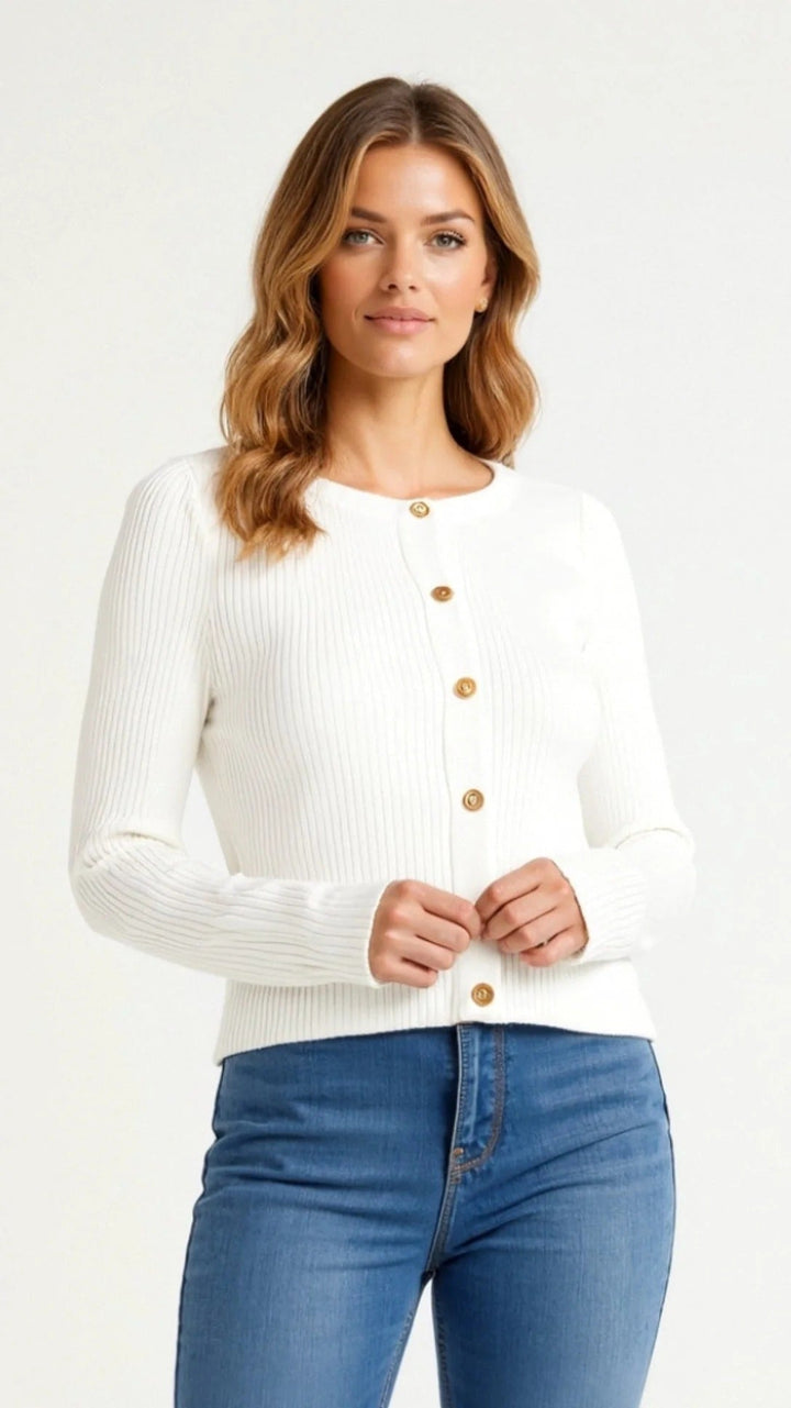 Slim Fit Ribbed Cardigan