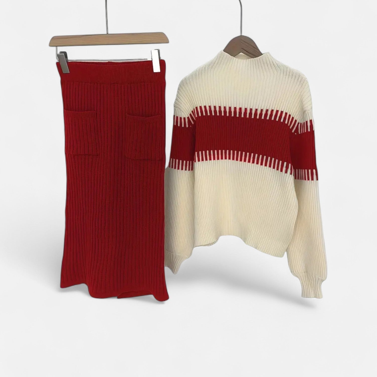 Ribbed Knit Two-Piece Set