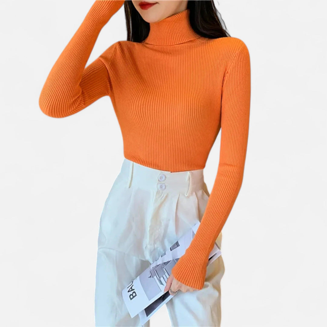 Ribbed Mock Neck Top