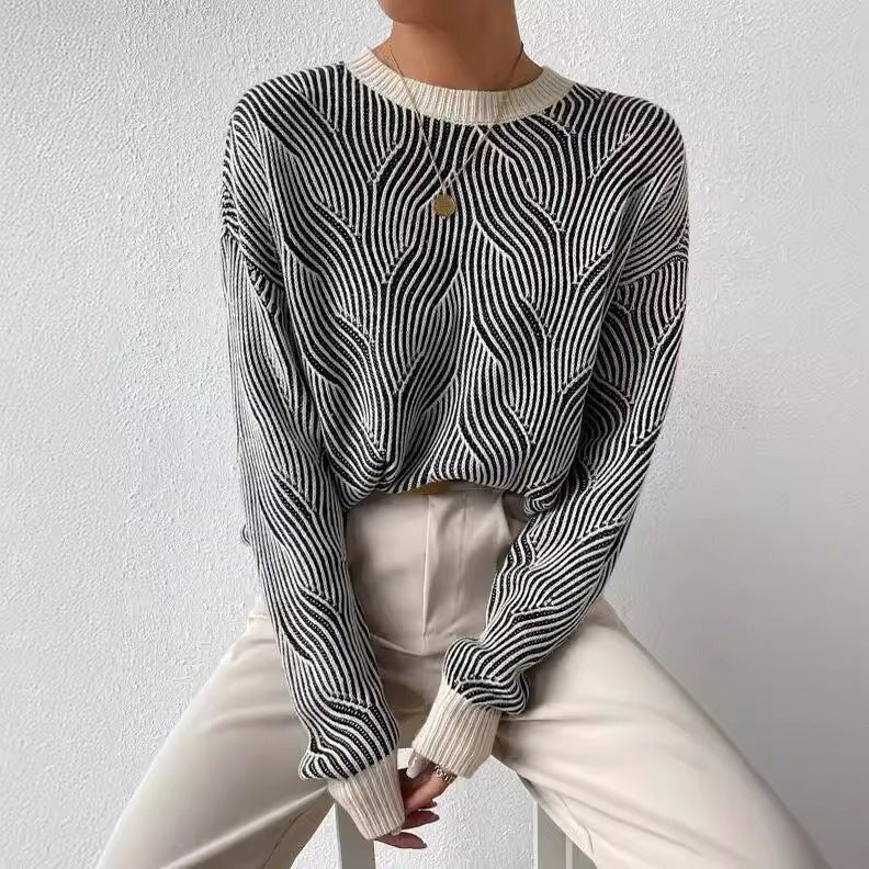Modern Wave Pattern Sweater