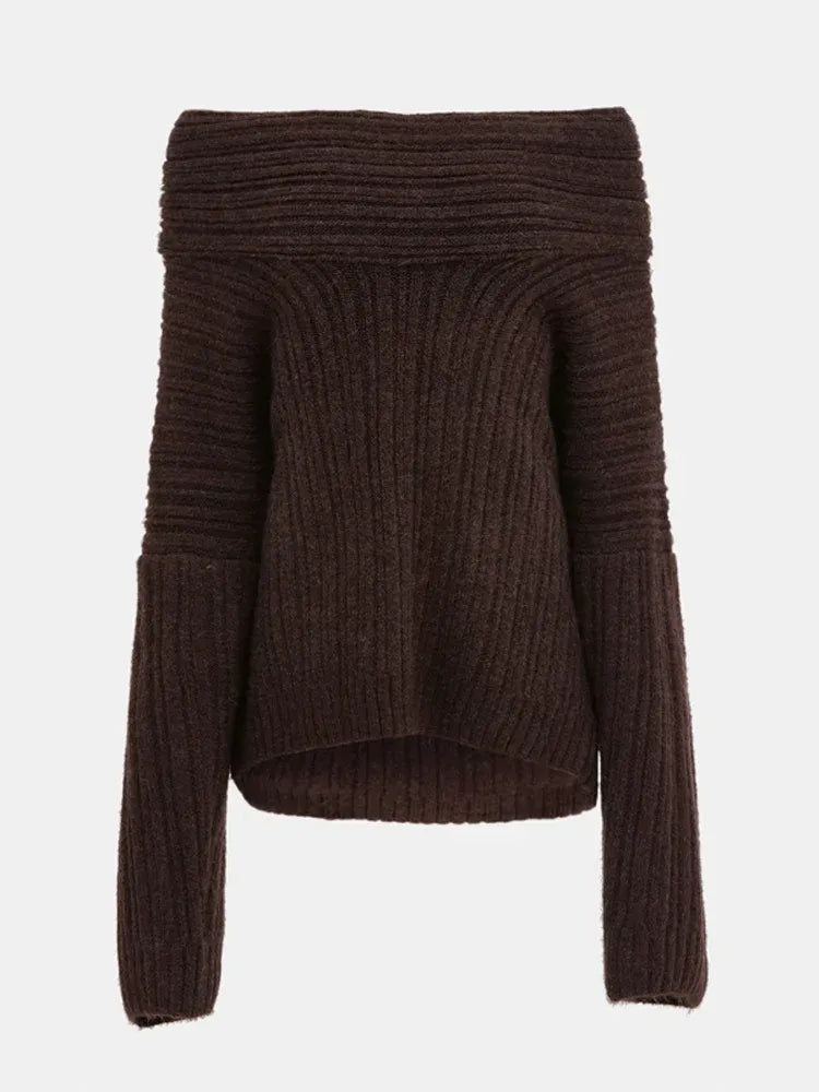 Off-Shoulder Ribbed Sweater
