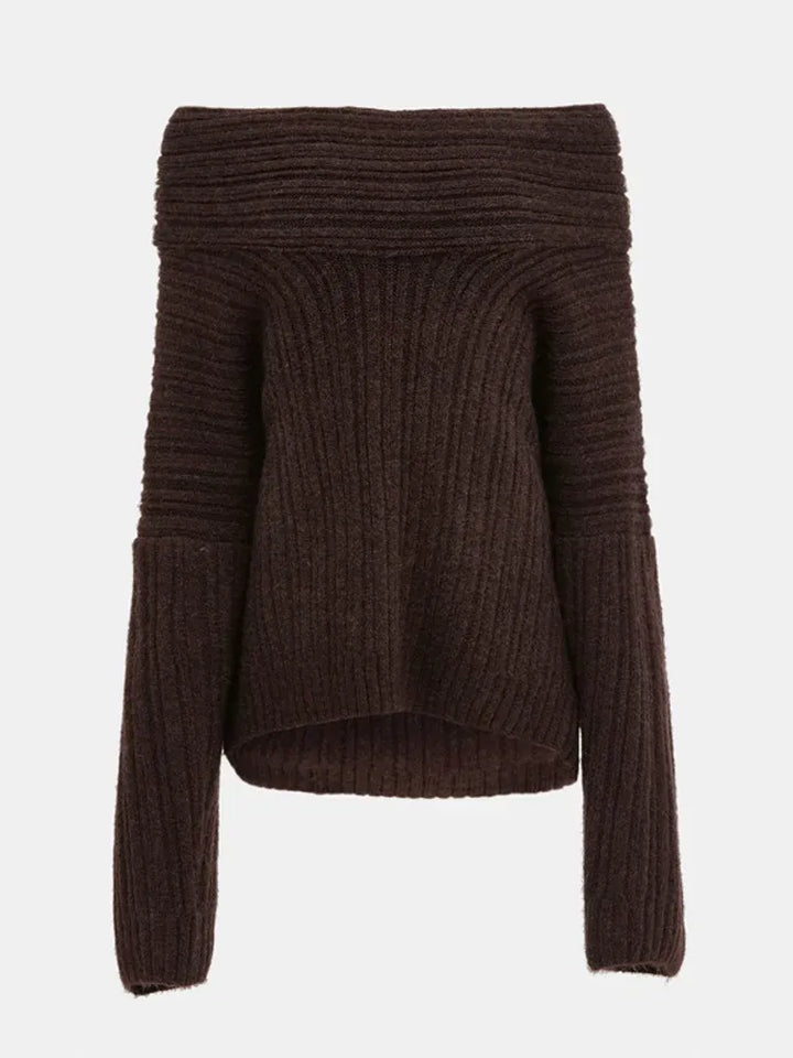 Off-Shoulder Ribbed Sweater