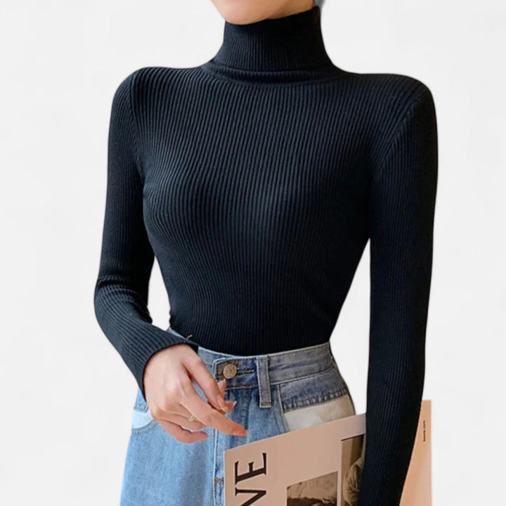 Ribbed Mock Neck Top