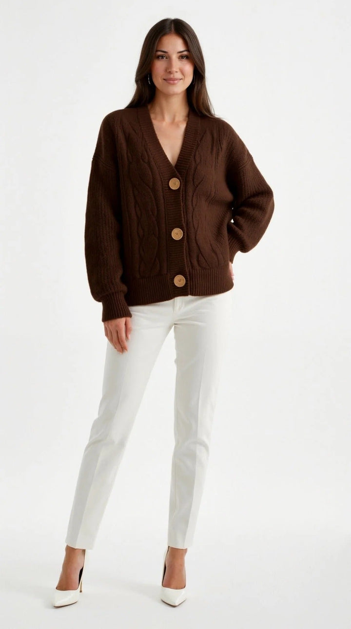 Janet Oversized Cable Cardigan