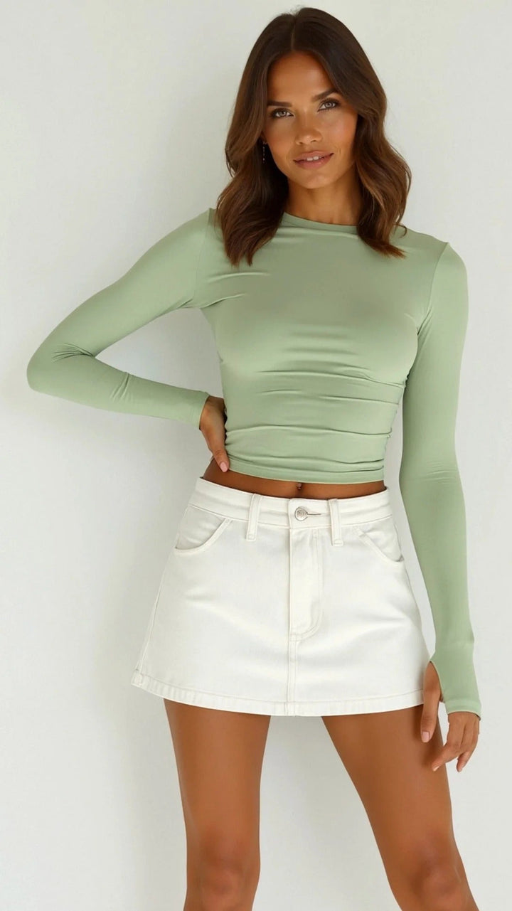 Long Sleeve Fitted Crop