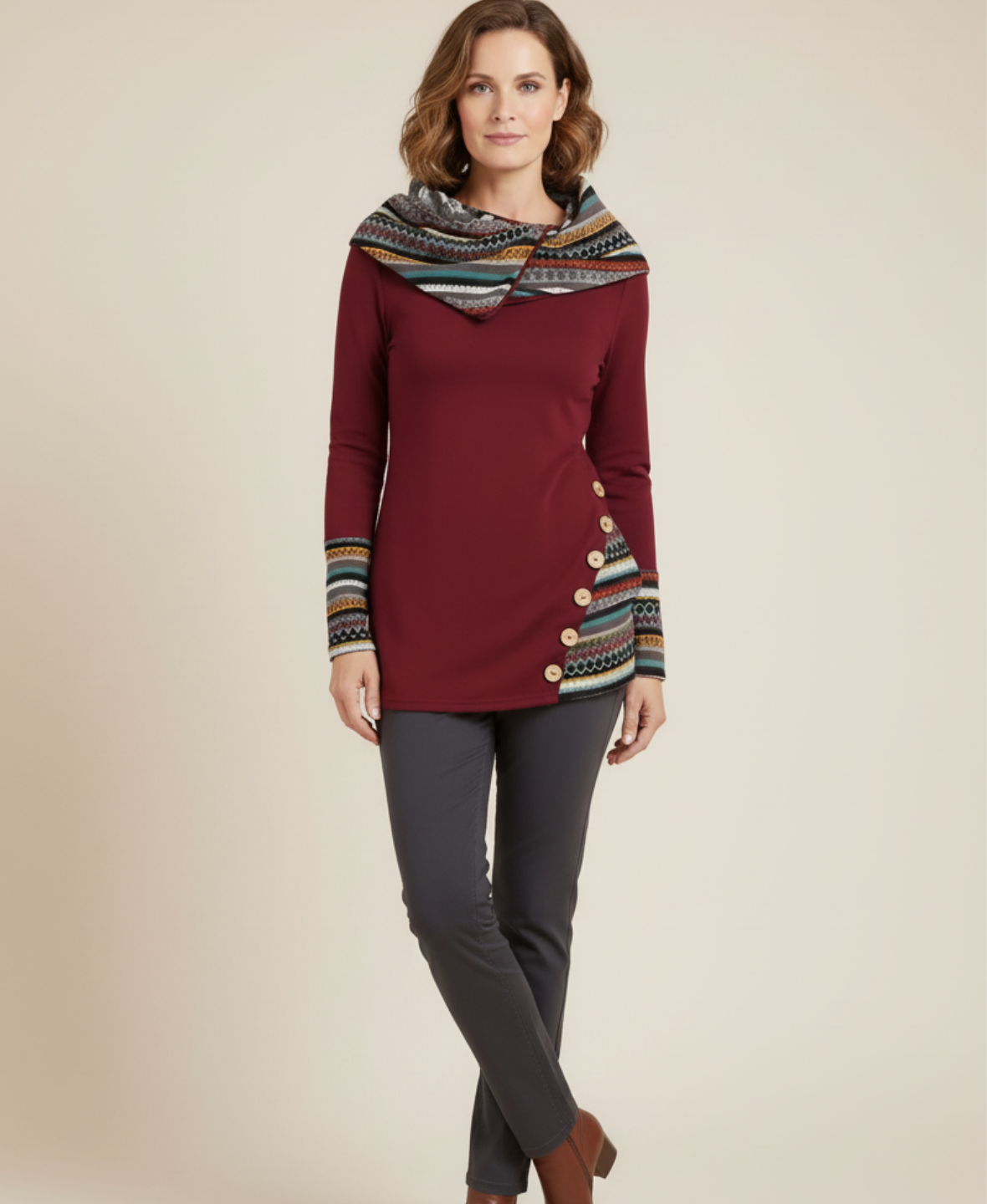 Liora™ Patchwork Hooded Sweatshirt