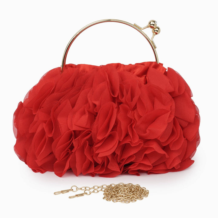 Marilyn - Ruched Ruffle Evening Clutch Bag