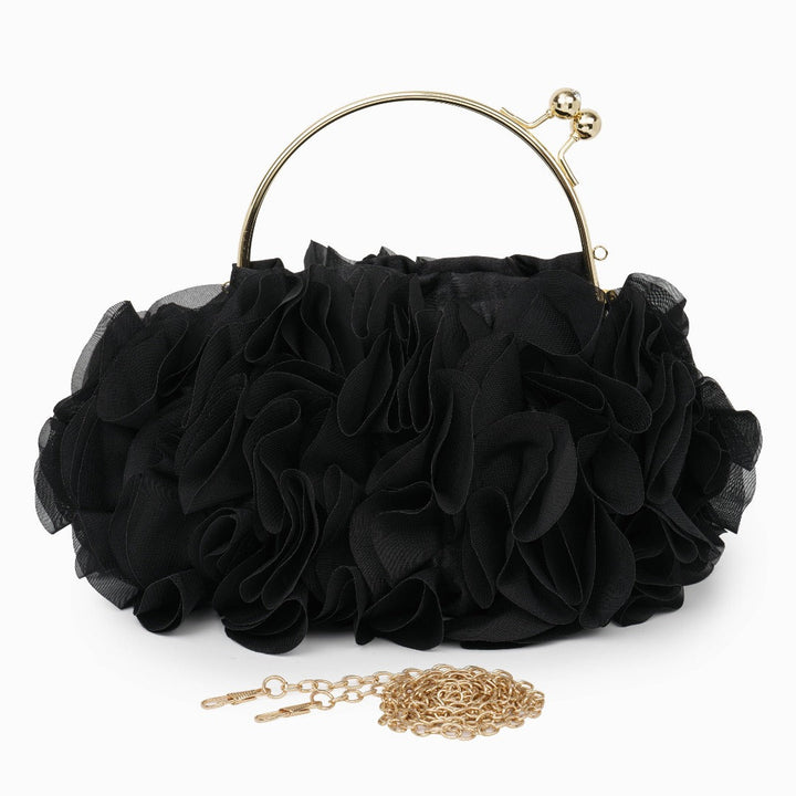 Marilyn - Ruched Ruffle Evening Clutch Bag