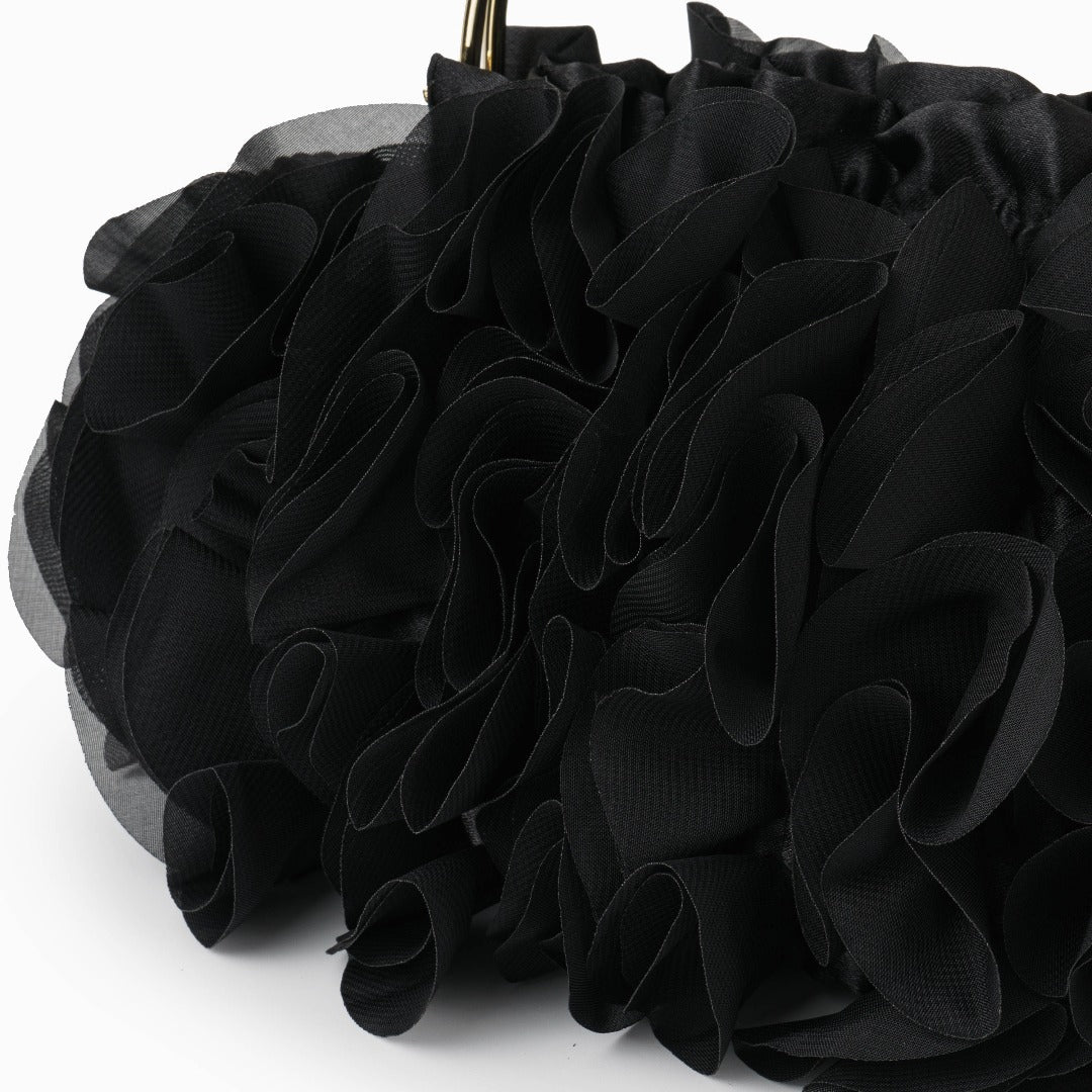 Marilyn - Ruched Ruffle Evening Clutch Bag