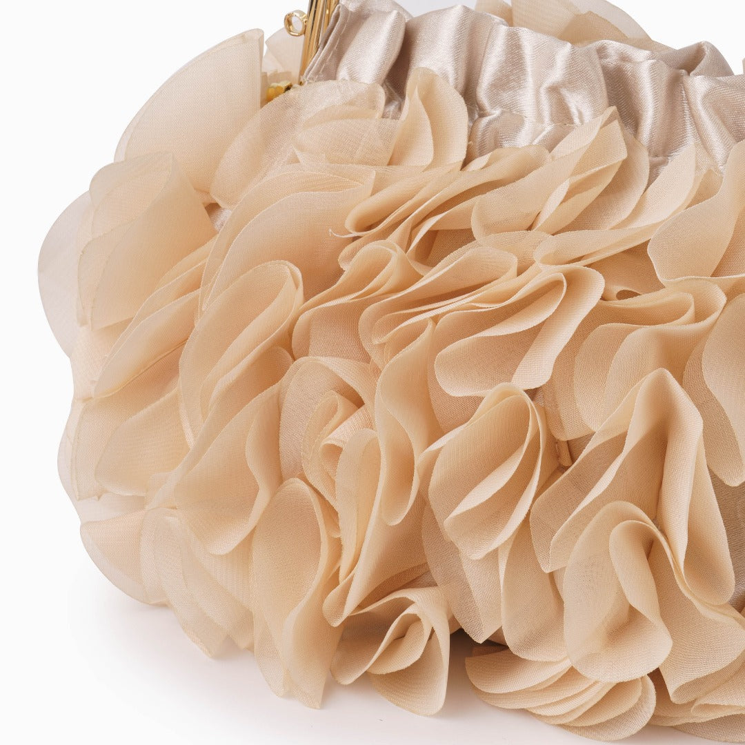Marilyn - Ruched Ruffle Evening Clutch Bag