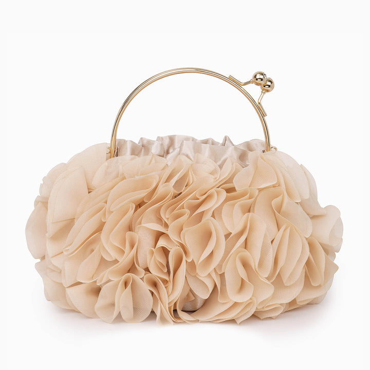 Marilyn - Ruched Ruffle Evening Clutch Bag