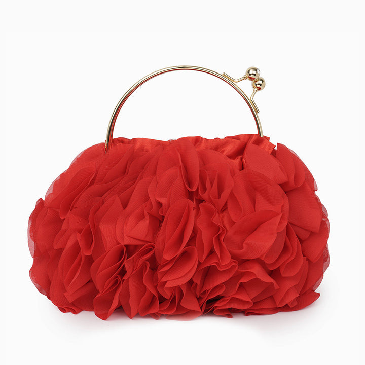 Marilyn - Ruched Ruffle Evening Clutch Bag