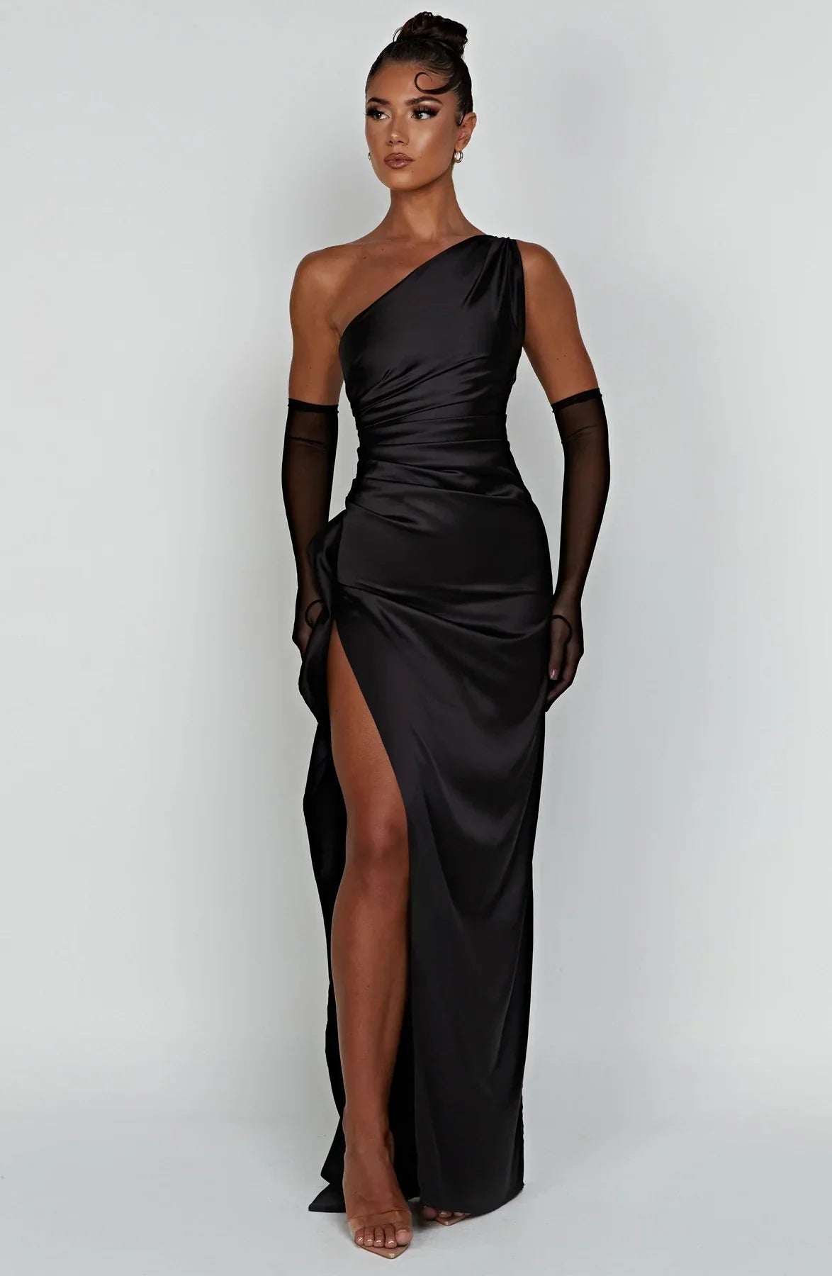 Nyelle Sculpted One-Shoulder Gown