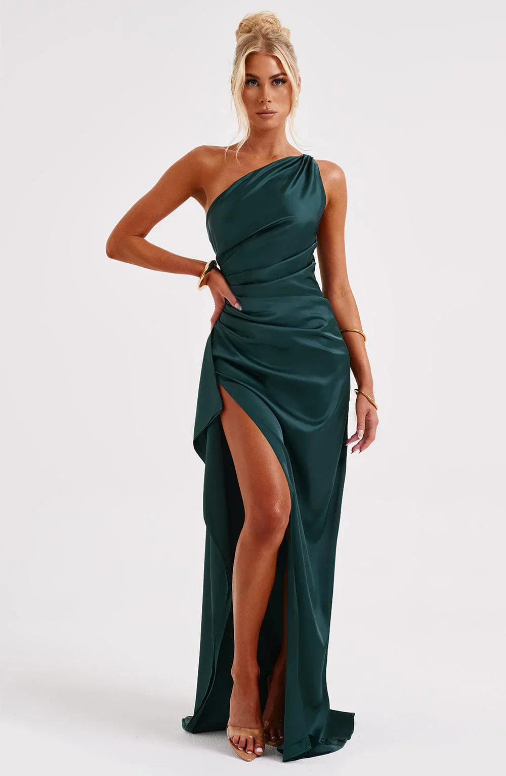 Nyelle Sculpted One-Shoulder Gown