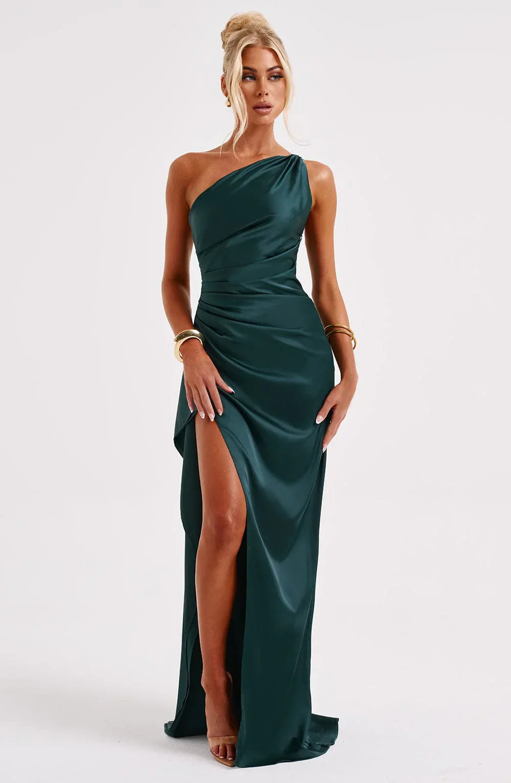 Nyelle Sculpted One-Shoulder Gown