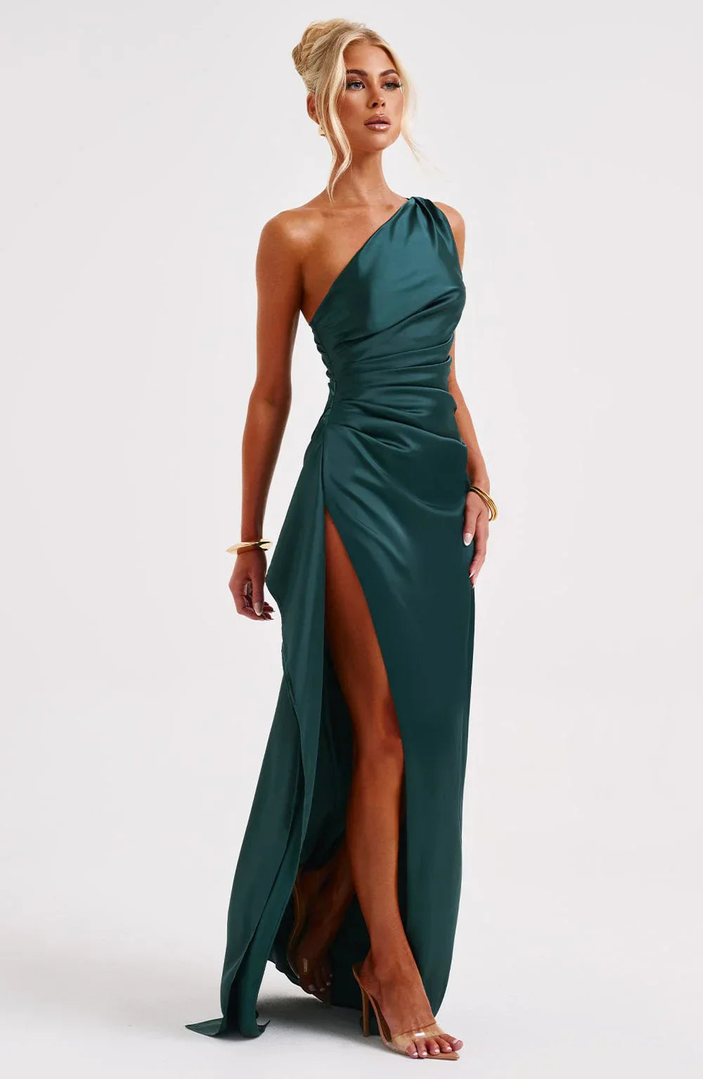 Nyelle Sculpted One-Shoulder Gown