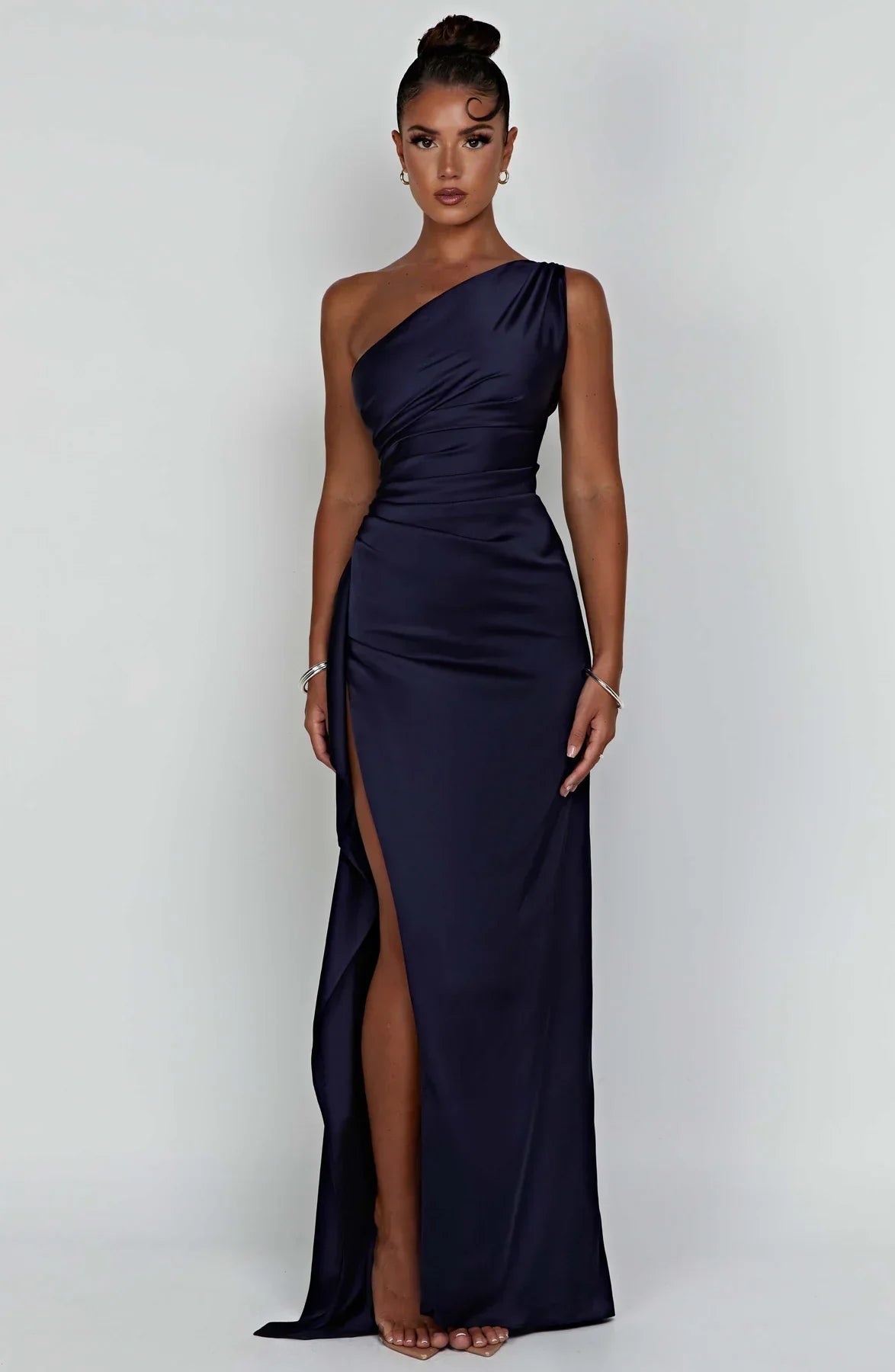 Nyelle Sculpted One-Shoulder Gown