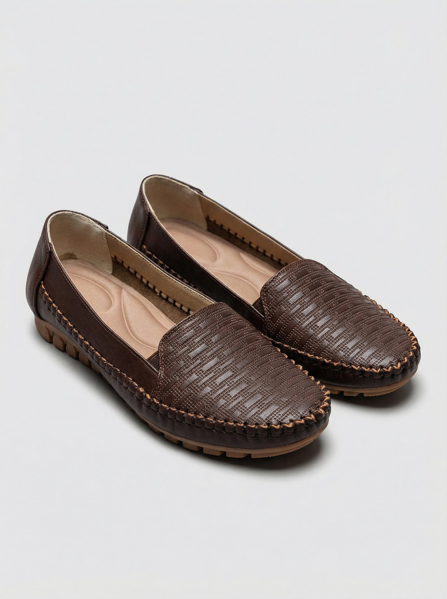 Women’s Coffee Brown Comfortable Slip On Loafers