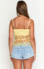 Sunshine Bloom Strapless Top