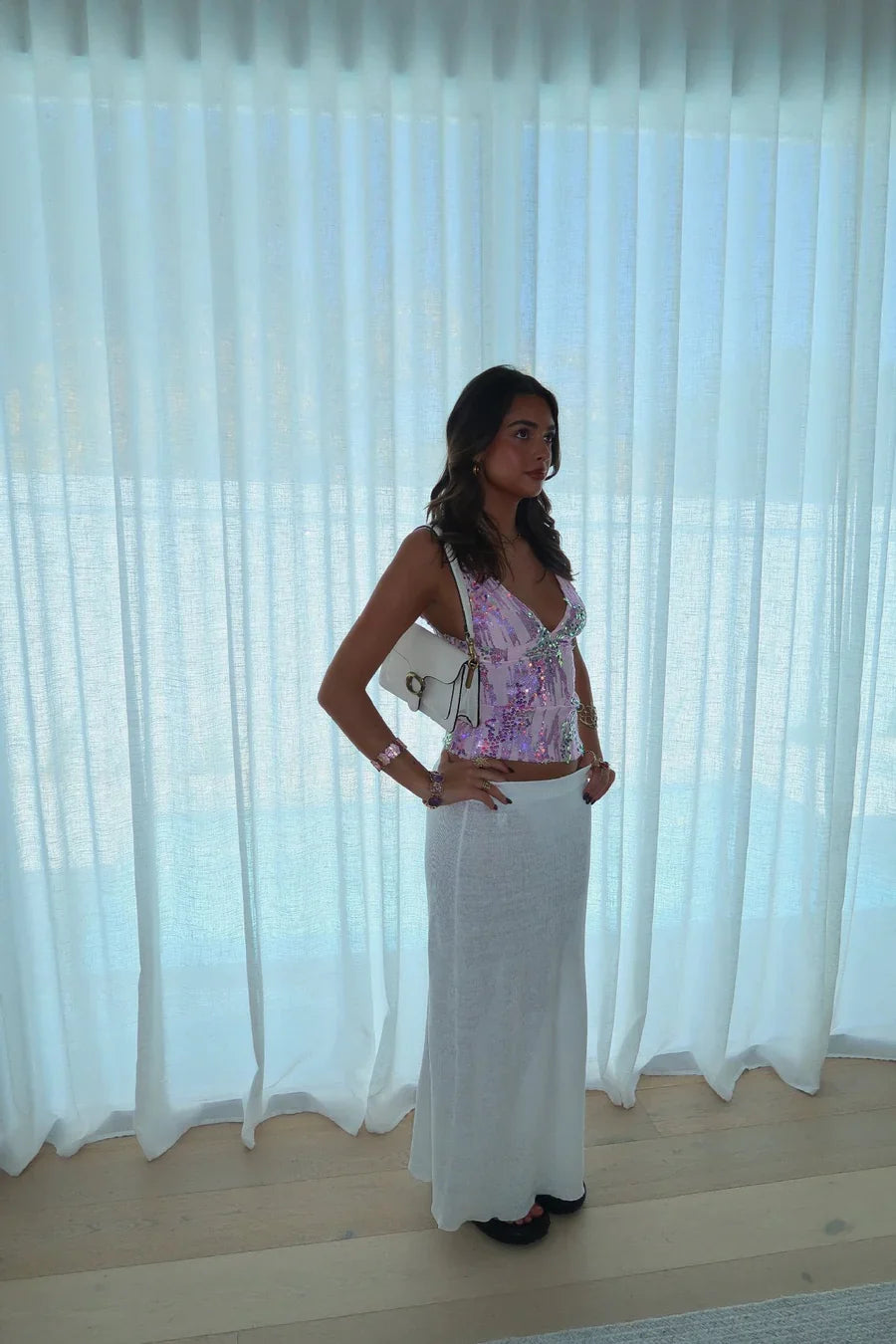 Sequin Halter Tank Top