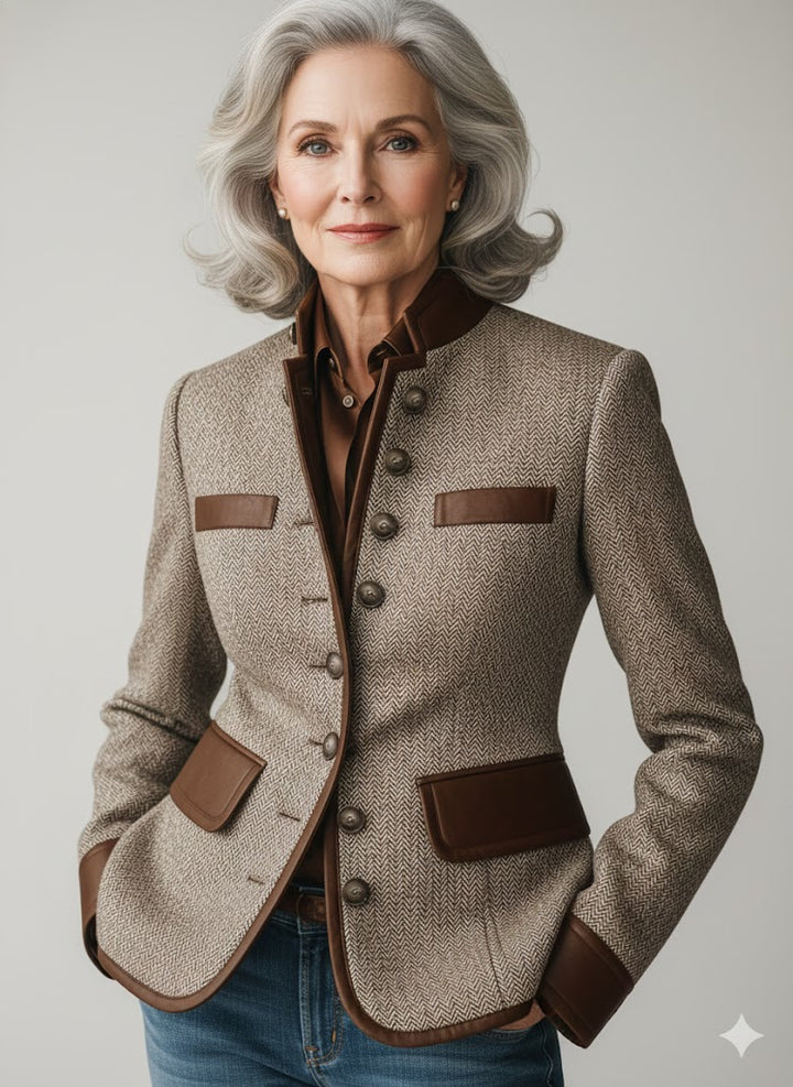 Clarine – Classic Stand-Collar Button Blazer Coat