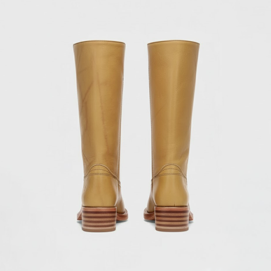 Catherine | Women’s Leather Knee-High Boots with Heels